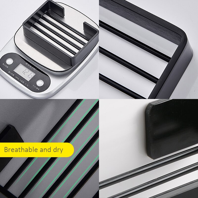 Badkamer Zeepbakje Muur Zeephouder Zwarte Douche Zeepbakje Keuken Opslag Badkamer Accessoires ML1019