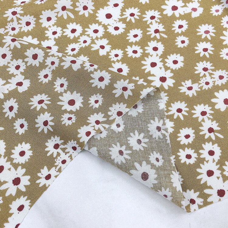 Tela de rayón con estampado de margaritas para primavera y verano, vestido de tela Floral pequeño, 45 hilos