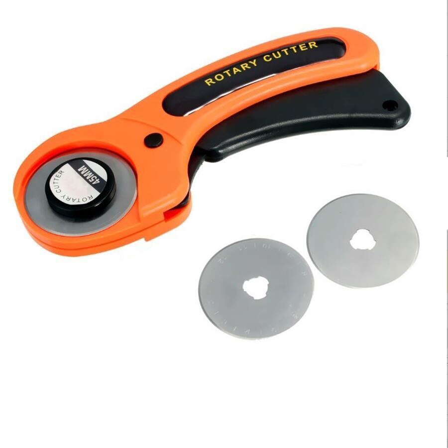 LeatherCraft 45mm rotierend Cutter Leder Schneiden Werkzeug Stoff Cutter Rund Klinge DIY Patchwork NäHenne Quilten passen Olfa schneiden Neue: 2Klingen mit Cutter