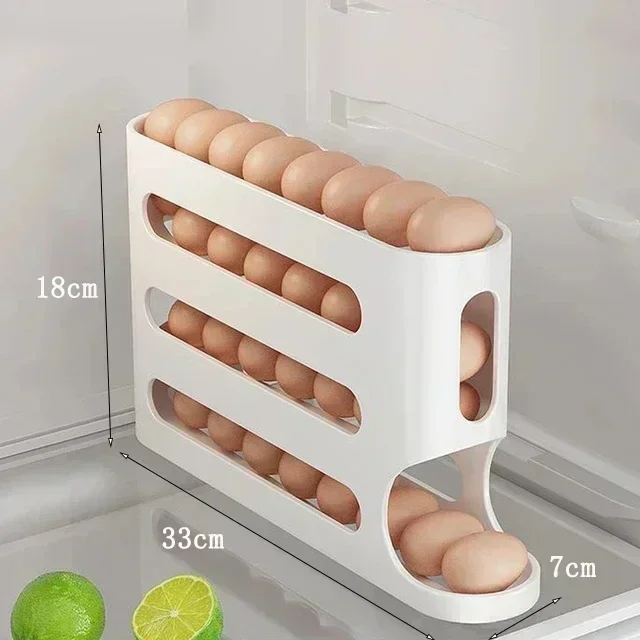 2-4-laags schuif eieropbergdoos ladder stijl eierdoos opslag koelkast zijdeur grote capaciteit automatische loempiamachine: Chocolade