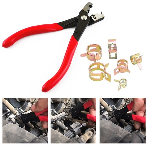 60PCS Hose Clamps /1PC Clamp Pliers Dust Jacket Binding Axle Collars Collets Kit