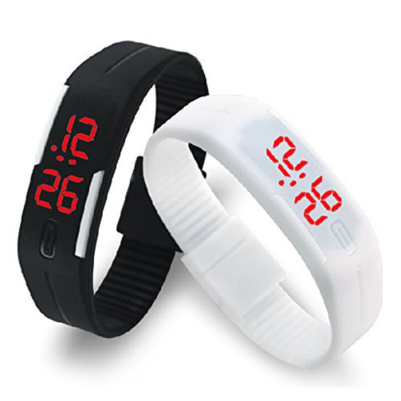 Mode Led Horloges Snoep Kleur Siliconen Rubber Touch Screen Digitale Horloges, Vrouwen Mannen Armband Sport Horloge