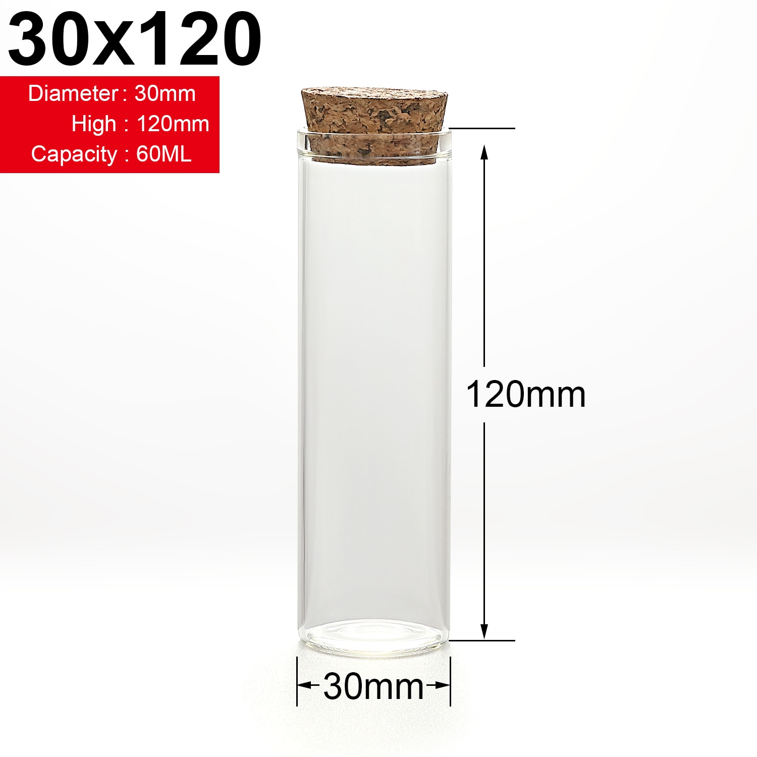 Glasflaskor med kork hantverk flaskor burkar bröllop 15ml 20ml 25ml 30ml tomma burkar behållare flaskor 10 st