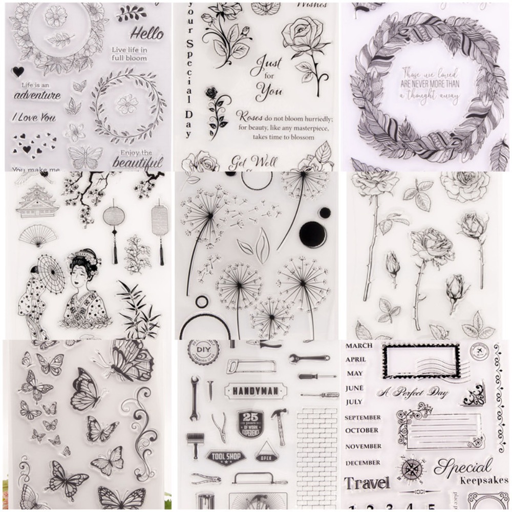 Świąteczne przezroczyste stemple Silikonowe przezroczyste stemple robić tworzenia kartek i scrapbookingu DIY