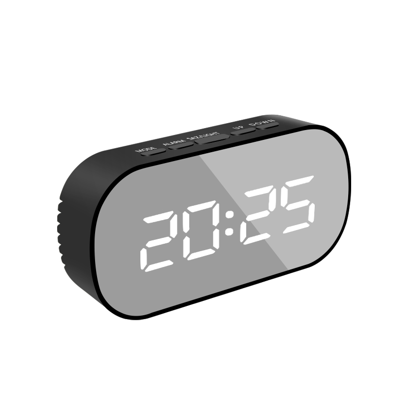 Digital Mirror Clock LED Night Lights Temperature Snooze Function Alarm Clocks USB Table Desk Clock Home Decor Battery Use: B1-white