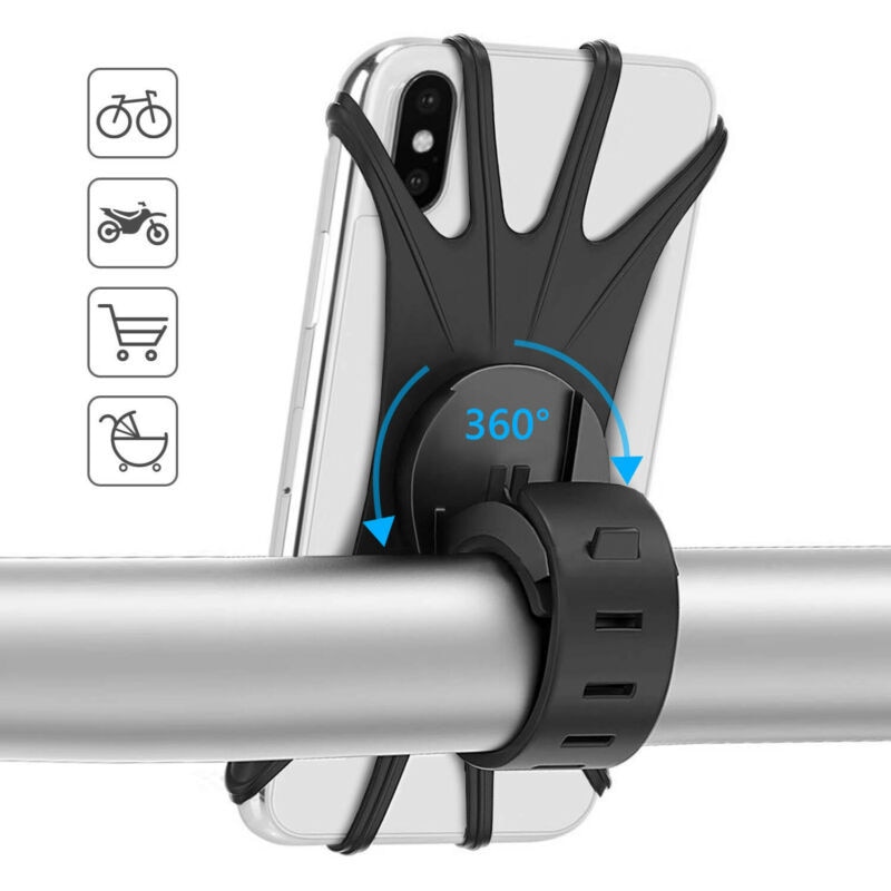 Universal Silicone Bicycle Phone Holder for iPhone 11 Pro Max SE X XR XS Max 6 7 8 Plus for Motorcycle Phone Mount Bike GPS Clip