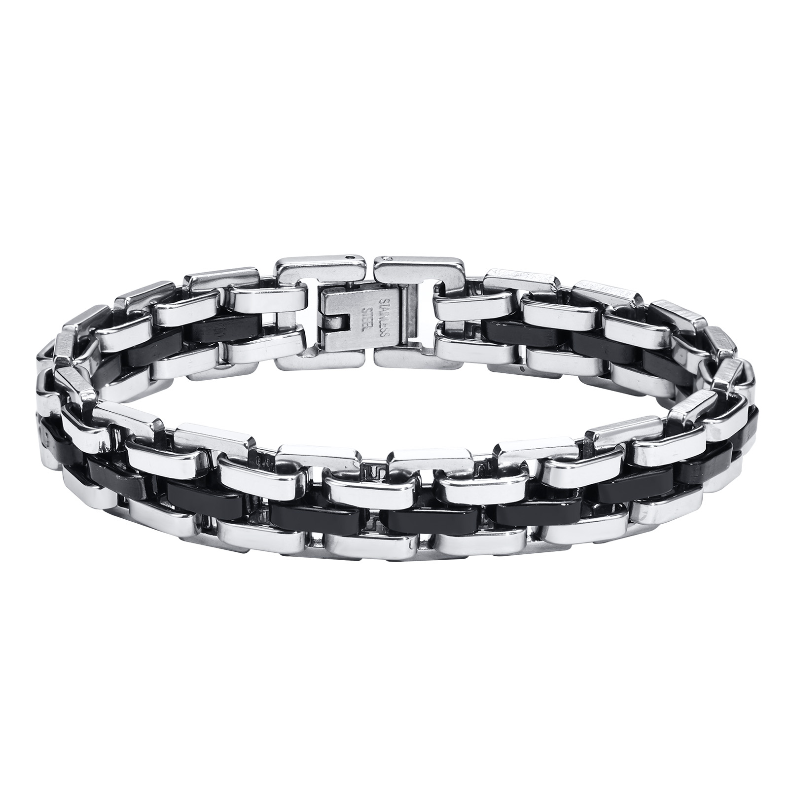 Gents Bracelet for Men, Two Tone Stainless Steel Bracelet, Men Jewelry: 21cm / Hot Stamping