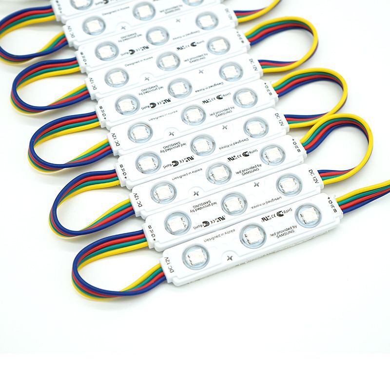 100pcs 5050 RGB LED Module Light 12v LED Injection Modules Backlight Full Color Can Change IP65 Waterproof for Led Sign Lighting
