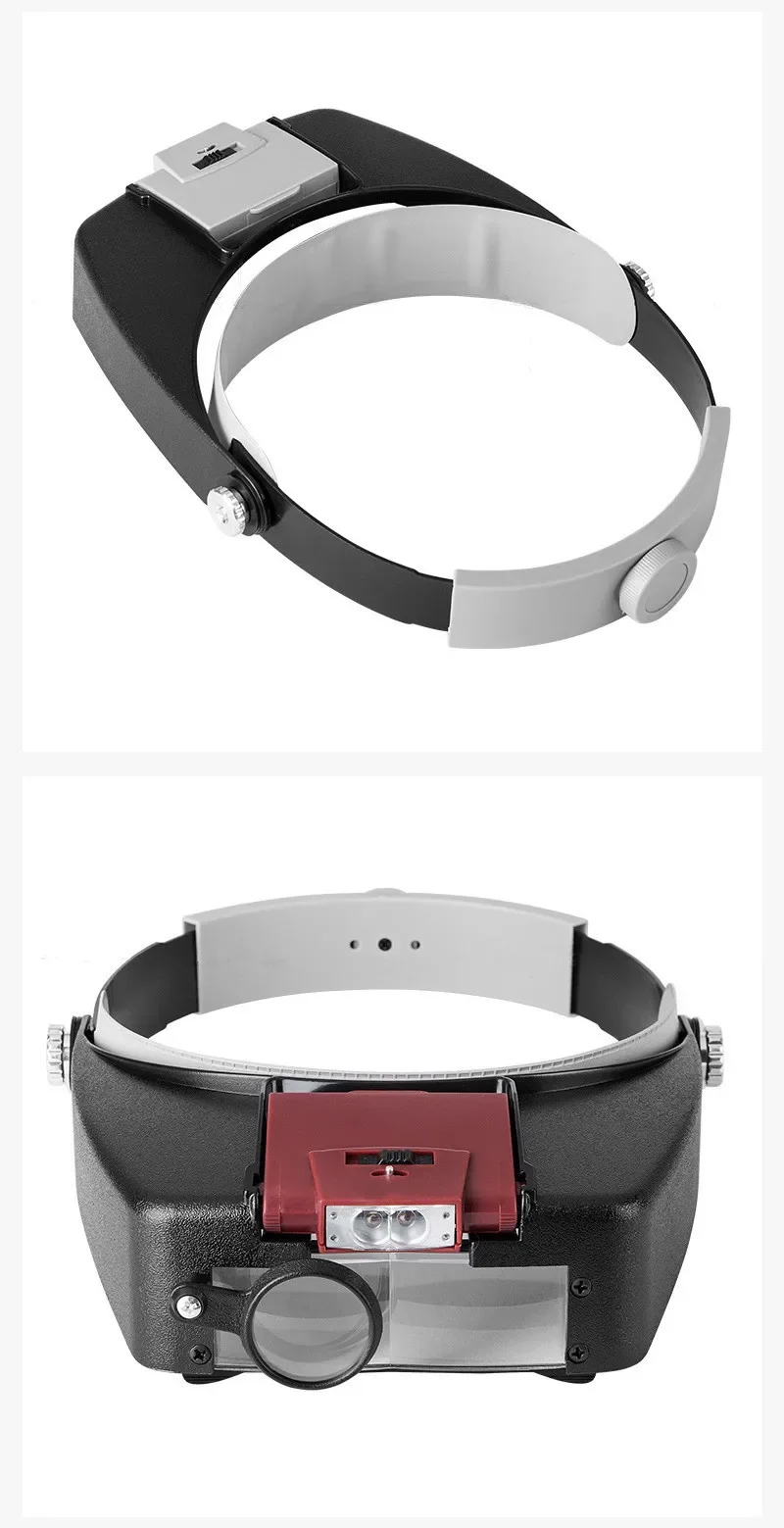 Op het hoofd gemonteerd verrekijker vergrootglas met LED-licht Draagbaar vergrootglas voor het lezen van boeken Repareren van horloges