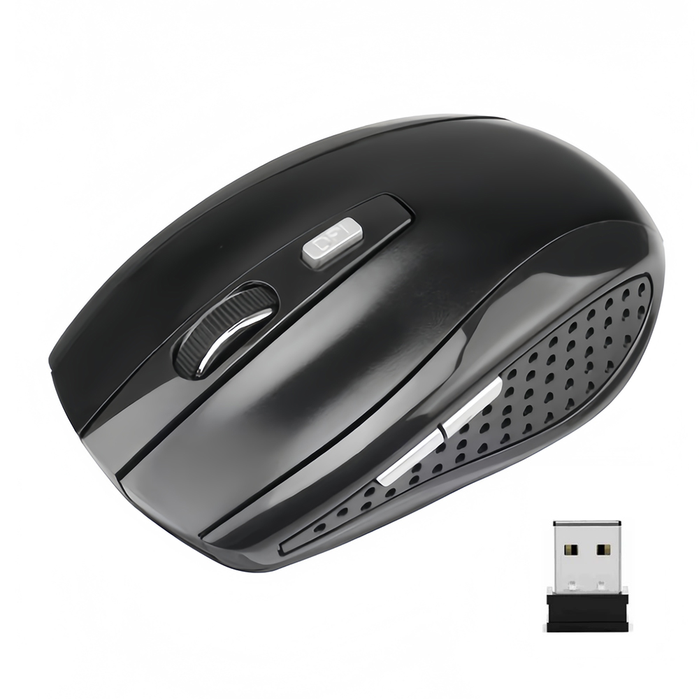 Mysz bezprzewodowa 2.4G przenośna optyczna ergonomiczna mysz do laptopa iPad Tablet Notebook telefon komórkowy mysz biurowa do gier Adapter USB: green