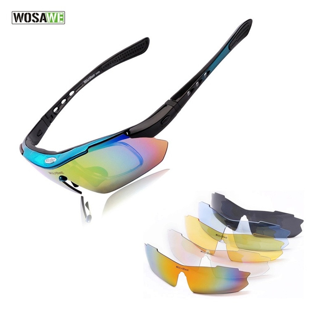 Wosawe sykkelbriller for ridning sportsbriller i ett stykke polariserte briller uv-beskyttelse utendørs sykling solbriller oakley