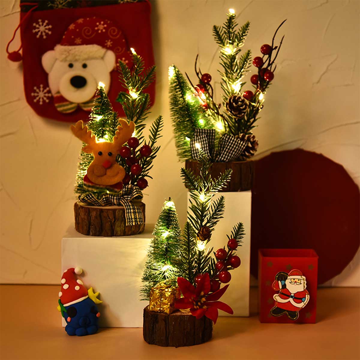 Creativity Christmas Tree Ornaments Wooden Bottom ... – Grandado