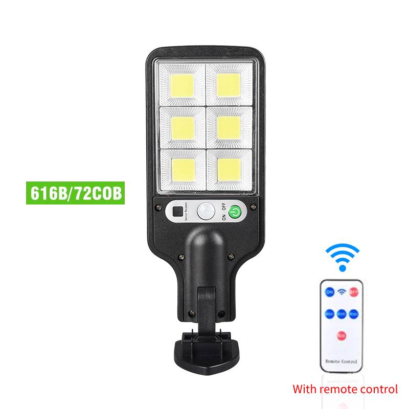 Outdoor Zonne-straat Licht Waterdicht Solar Lamp Cob/Led Menselijk Inductie Motion Sensor Beveiliging Verlichting Voor Tuin Straat Lamp: 616B REMOTE