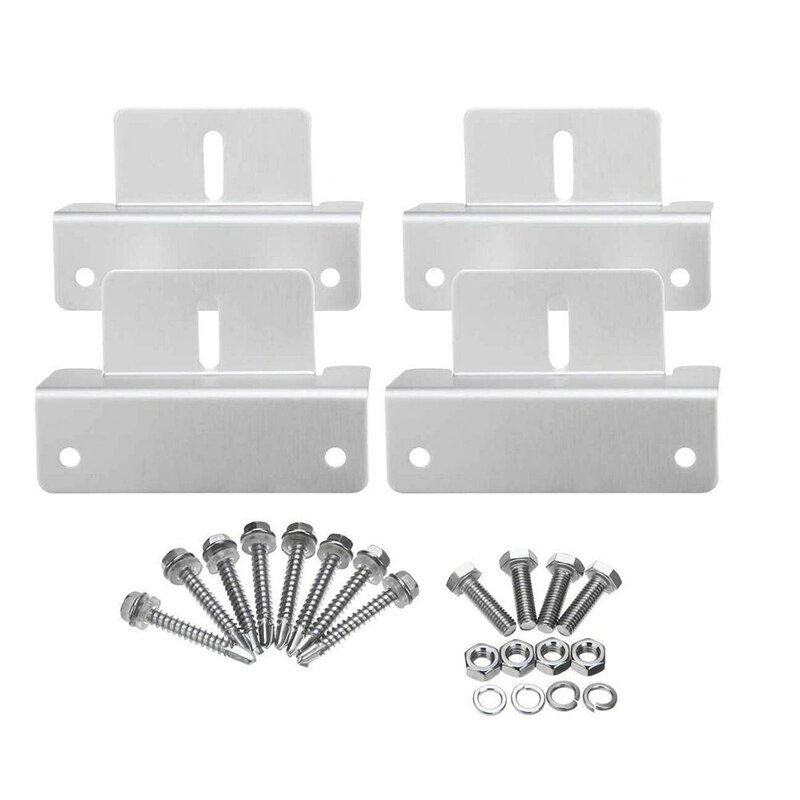 Soportes de montaje de Panel Solar de Metal en forma de Z, herramienta fija, soporte de techo de aluminio, para caravana, casa, barco, 1 Juego, 4 Uds.
