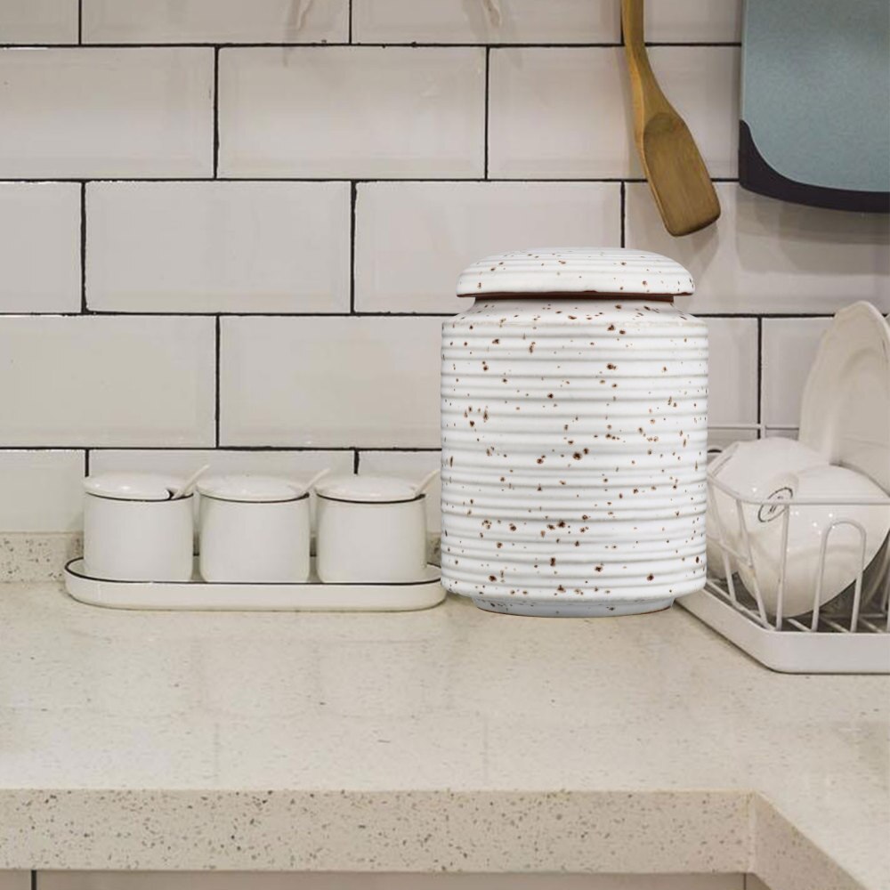 1 Pc 250 Ceramic Honey Pot Multipurpose Storage Jar Insect-proof Grains Jar