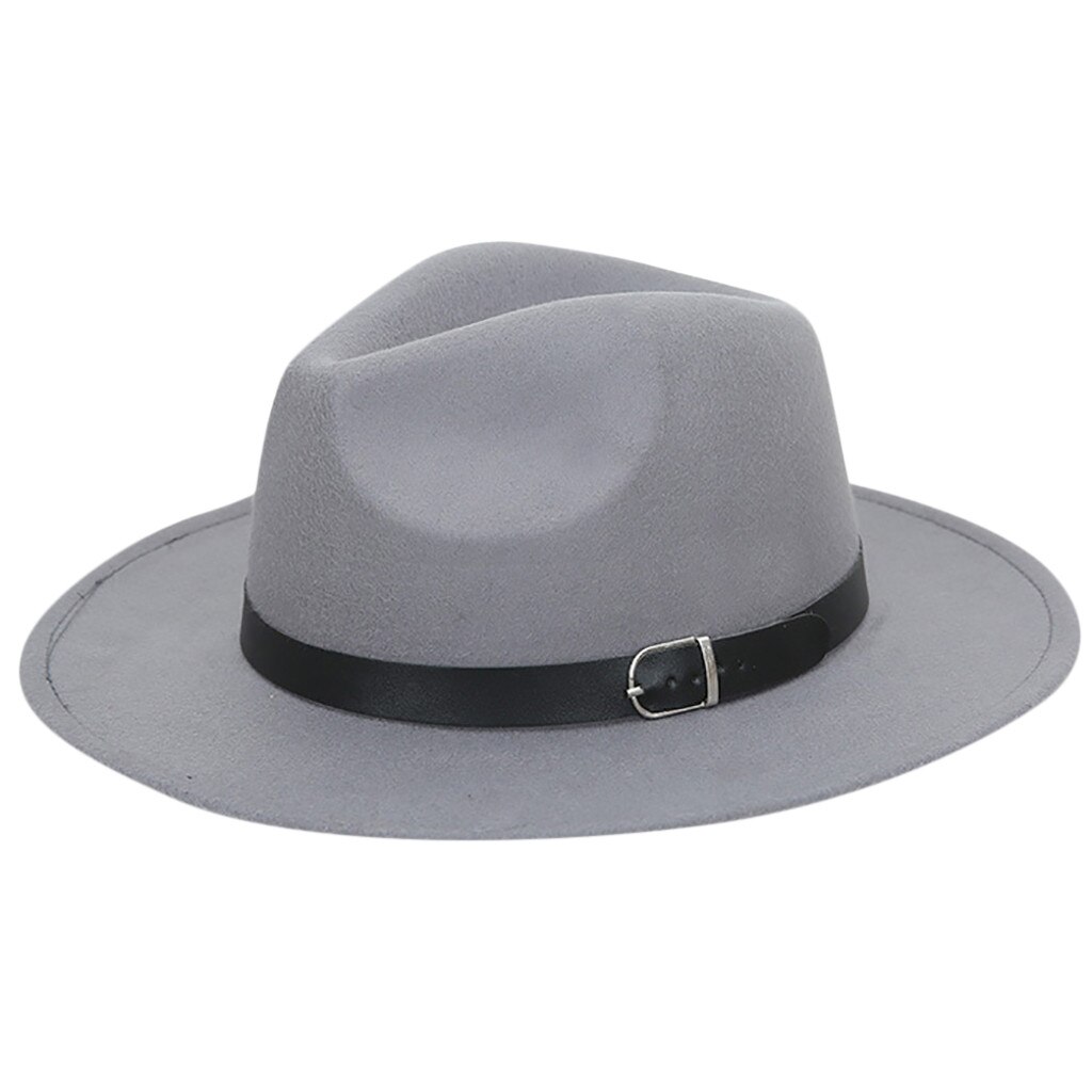 Cowboy Hat Crushable Wool Felt Outback Unisex Hat Wild West Fancy Cowgirl Cowboy Hat Panama Hat Wide Brim with Belt: 3