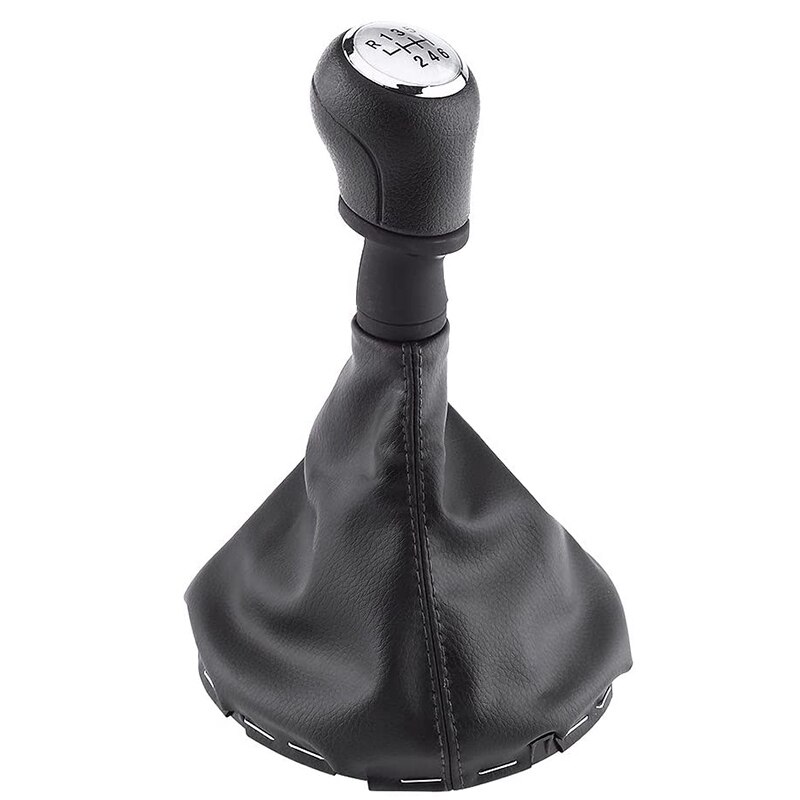 6 Speed Manual Gear Shift Knob Silver with Frame Boot for Transporter T5 T6 2003