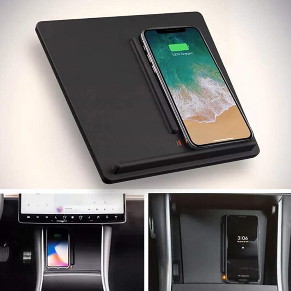 Wireless Charging Dual USB Port Mobile Phone Fast Charger For Tesla Model 3 Cables Adapters Sockets Accessories
