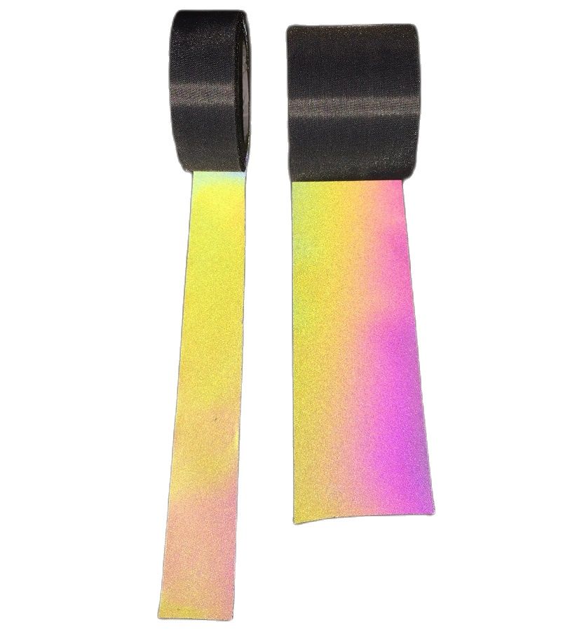 5cm*100cm iriserende reflekterende fluorescerende magisk farve klud variabel farve strålende reflekterende lys fiber stof