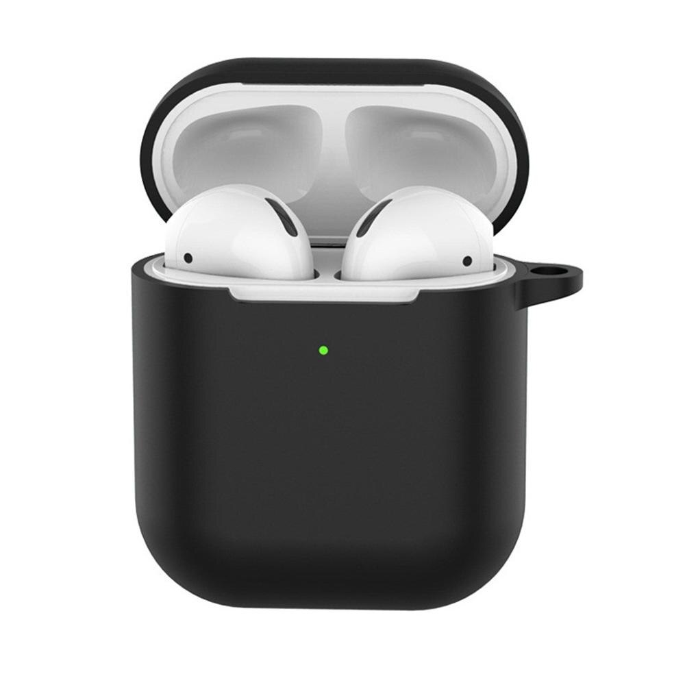 Para AirPods funda de silicona funda protectora antipérdida funda de piel para Apple AirPods 2 con gancho para la oreja y sin gancho para la oreja: K