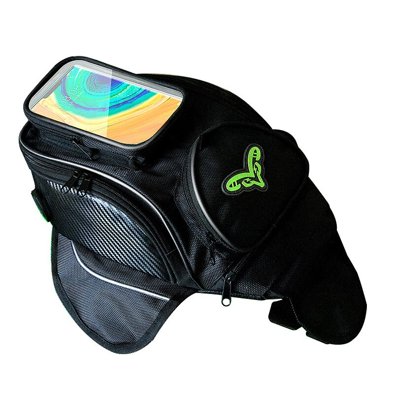 MR CHAOS Motorcycle tank bag Oil Fuel Bag Magnetic moto saddle luggage GPS Phone Bag Bigger Window suitcase For iphone Samsung: -01