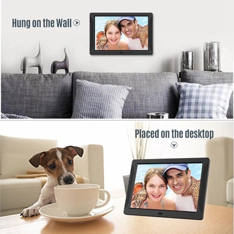 7 Inch LED Digital Photo Frame Desktop Electronic Album 1280x800 HD 16:9 Display Supports Music/Video/Photo Player/Alarm Clock/C