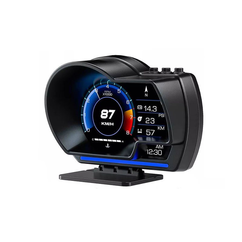 Universal obd2 & gps sistemas duplos medidor velocímetro head up display muti-função medidor de temperatura da água turbo acessórios do carro hud p6