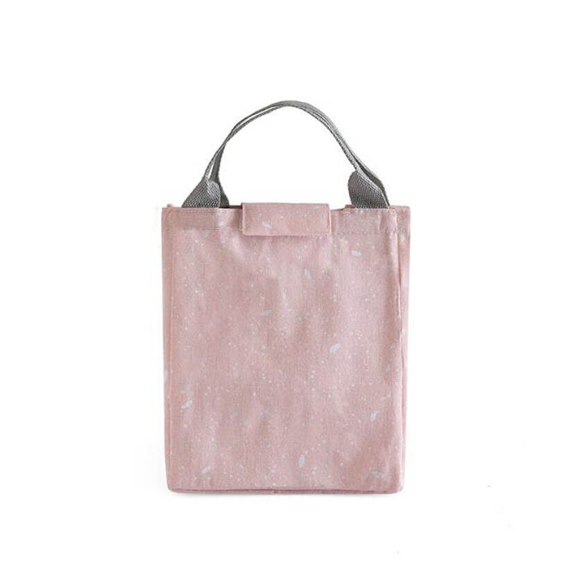 Waterproof Leisure Bag Cooler Lunch Bags Black Dot Pattern Hook Loop Opener Tote kids Warm Keeper Insulation Picnic Lunch Box: Pink 01