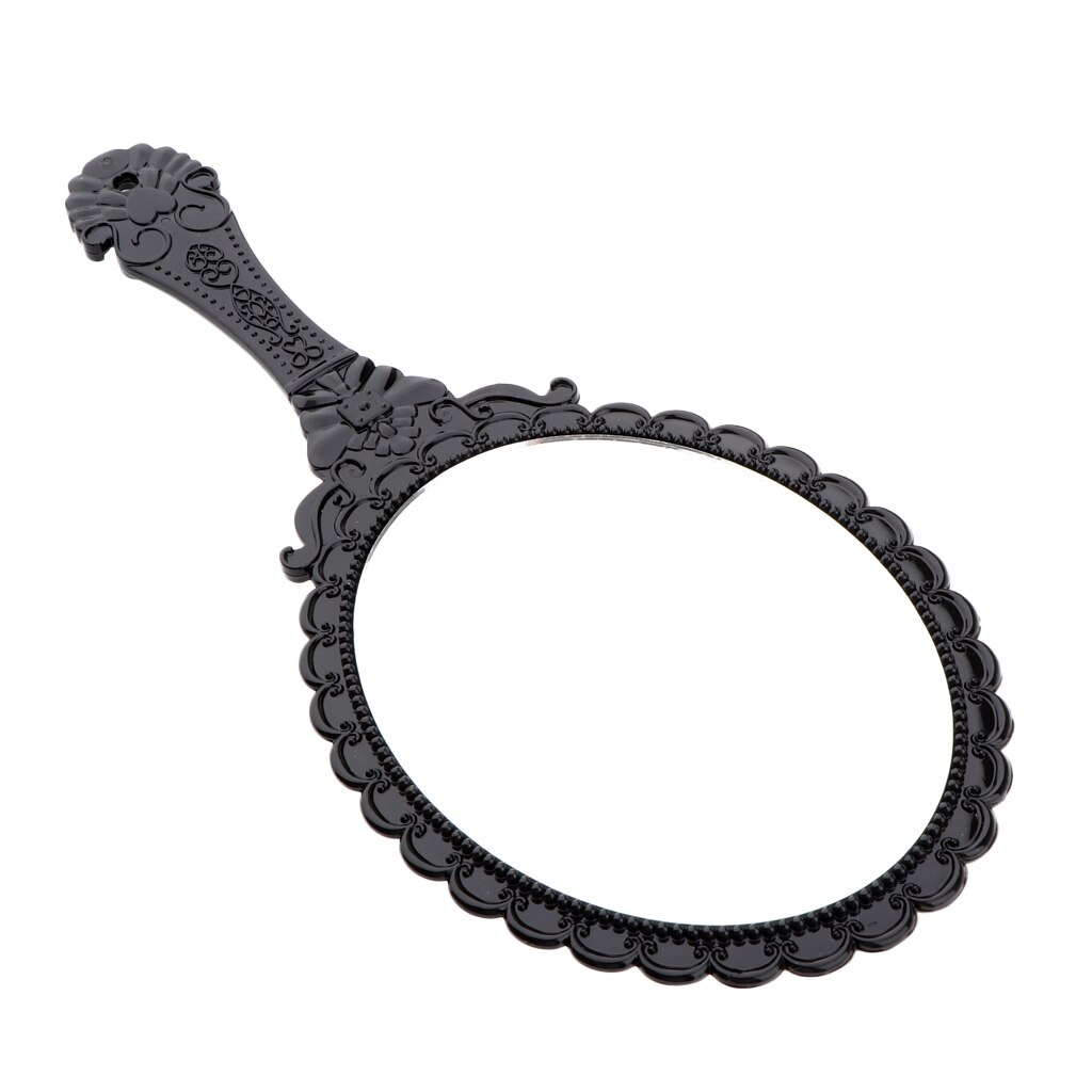 ANTIQUE HAND HELD MIRROR with Embossed Rose Pattern for Makeup, Oval