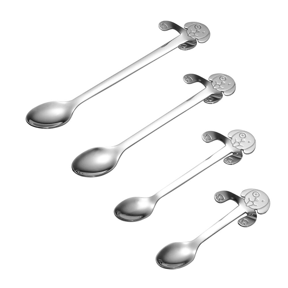 Cute Dog Spoon Long Handle Spoons Flatware Coffee Drinking Tools Kitchen Gadget Spoon
