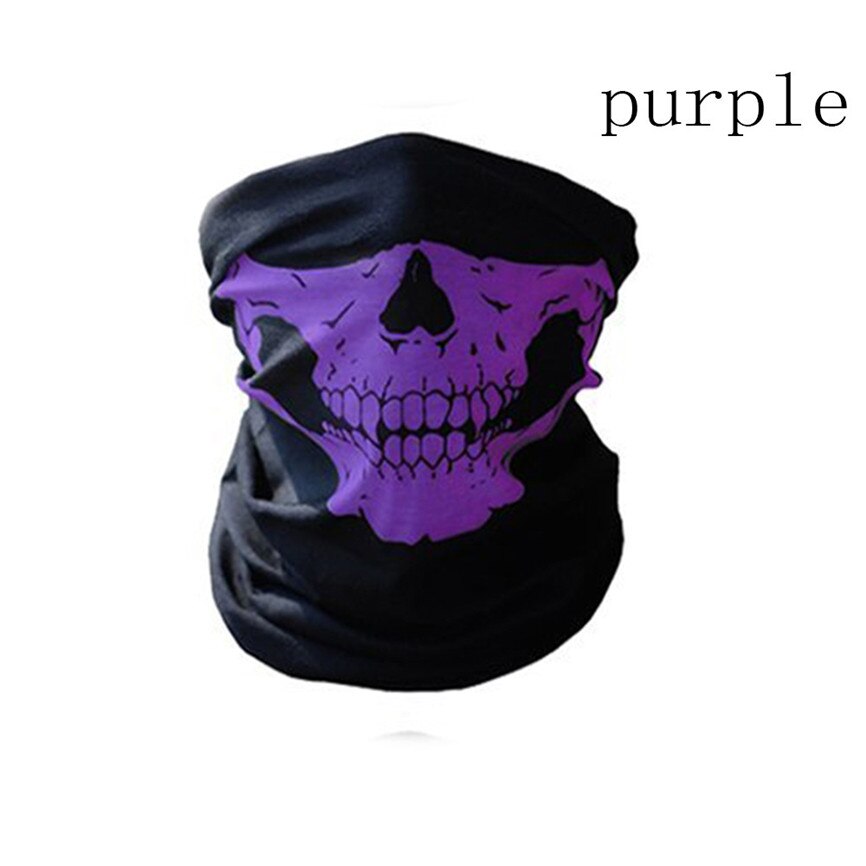 Máscaras calavera Festival esqueleto bicicleta mágica esquí calavera medio rostro máscara bufanda de fantasma multiuso cuello fantasma media máscara Nov #1: Purple