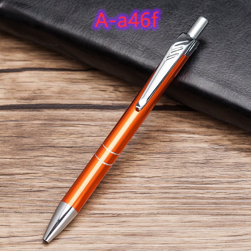 Prachtige metalen balpen drukknop balpen reclame pen kantoor school schrijven pen kantoor school briefpapier: A-a46f