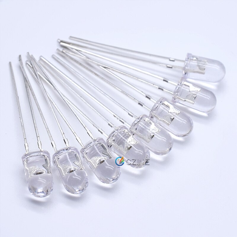 1000pcs/bag Czinelight Clear Lens 5mm Led Emitting Diode Red Yellow Blue Green White Pink Purplele