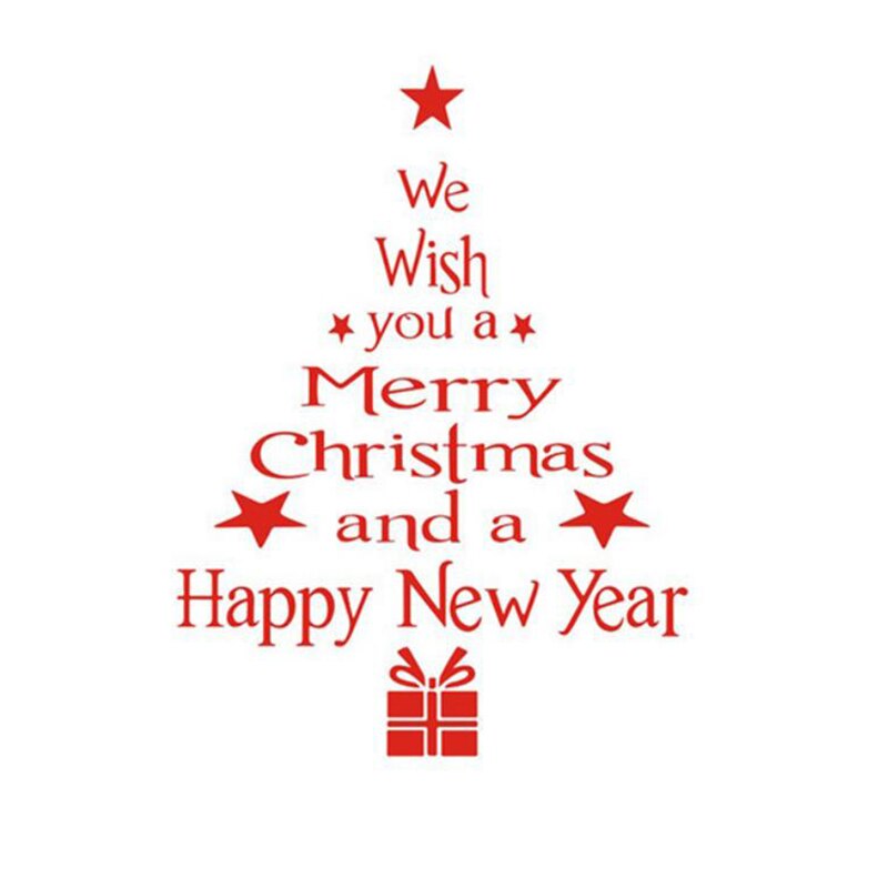 Removable Wallpaper Merry Christmas Tree Wall Stickers For Walls In Rolls Art Vinyl Decal Home Window Decor: Red