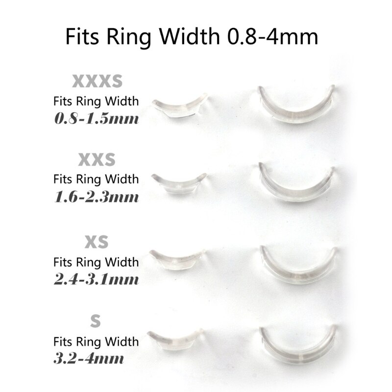 8Pcs Invisible Clear Ring Maat Richter Voor Losse Ringen Ring Richter Ring Sizer Reducer Fit Elke Ringen Adjuatable Gereedschap