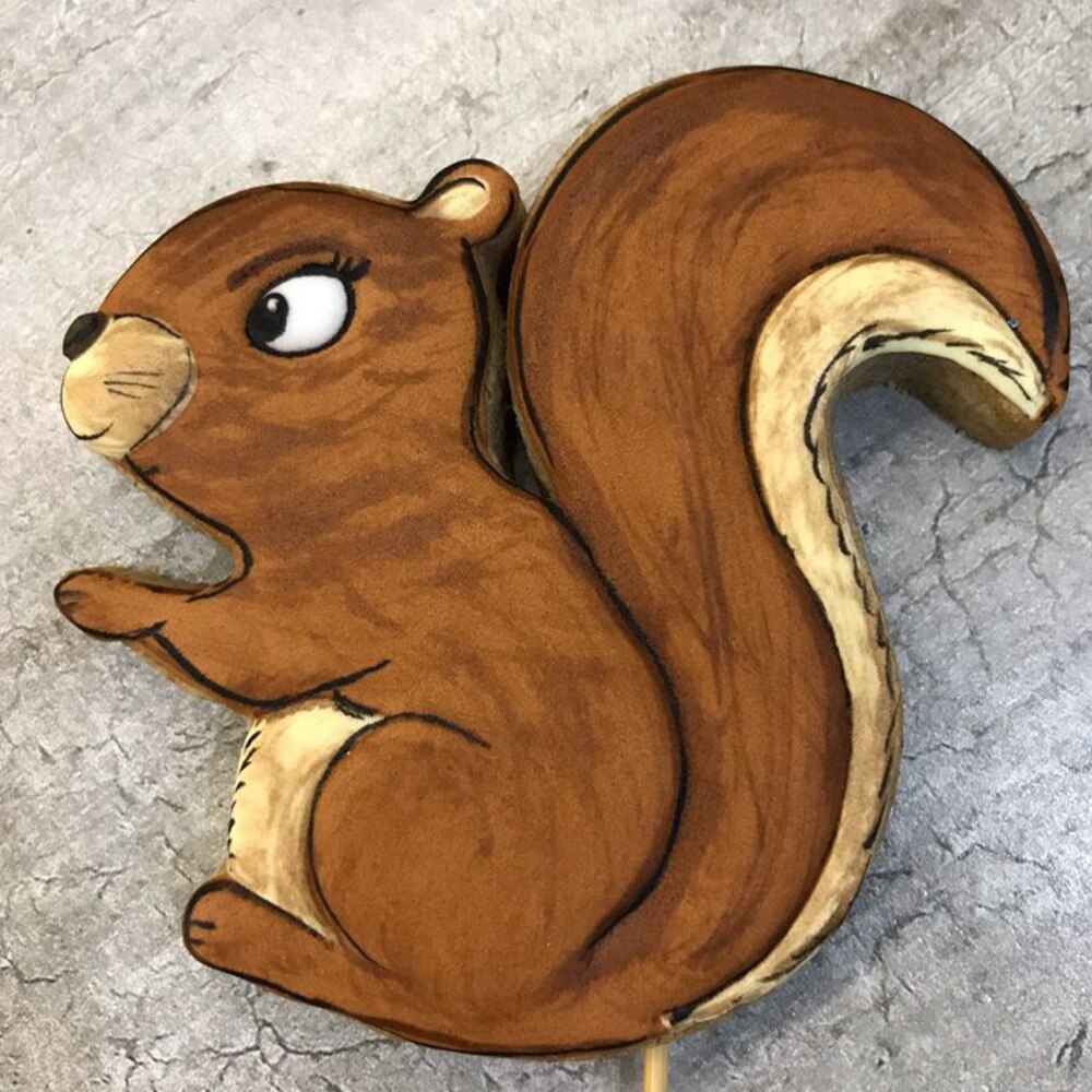 Keniao sød egern kageudstikker til børn  - 9.5 x 10.2 cm -  skovdyr kiks og fondant udstikkere - rustfrit stål