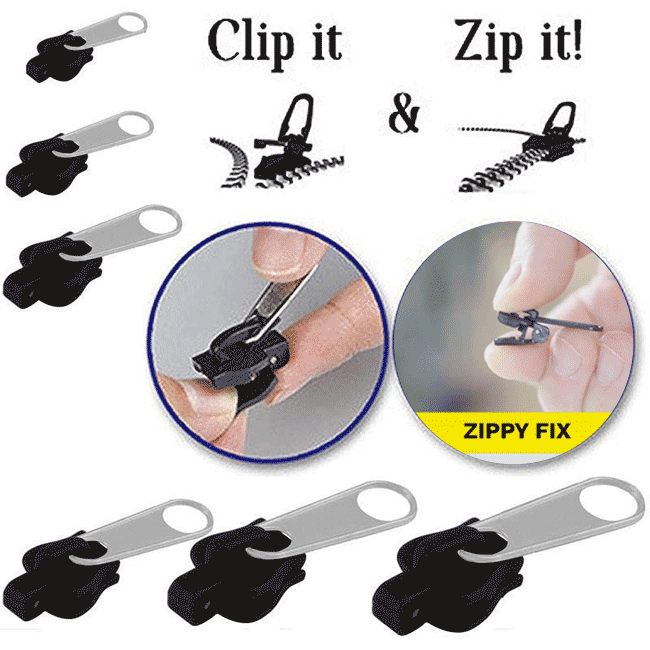 6/12pcs Instant Zipper Universal Instant Fix Zipper Repair Kit Slider Teeth Rescue Zippers Replacement Zip For Sew