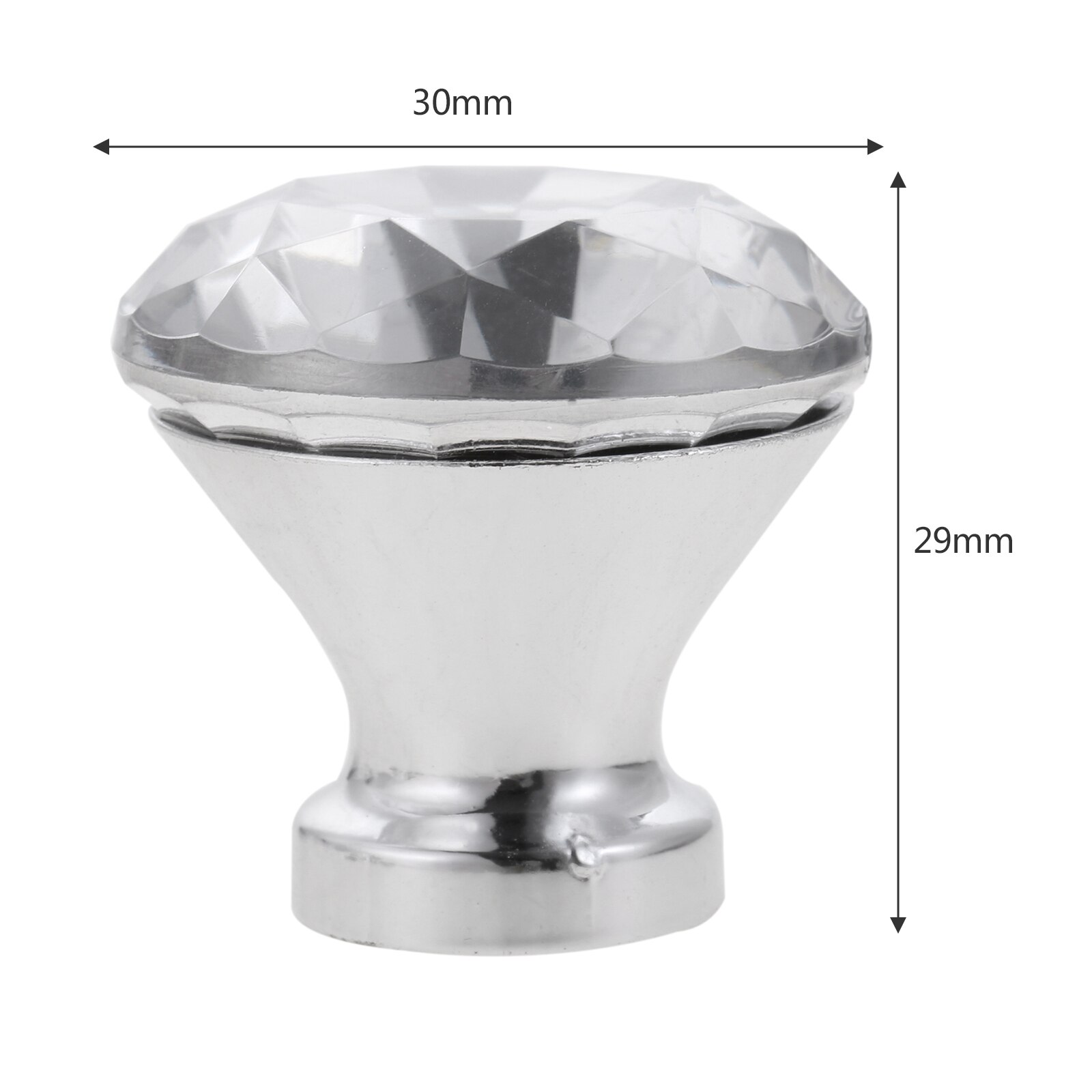 1Pc Clear Diamond Vorm Knop Enkele Poort Pull W/Schroef Plastic Crystal Gem/Bal Vorm Handvat Meubels lade Kast Kledingkast: 4
