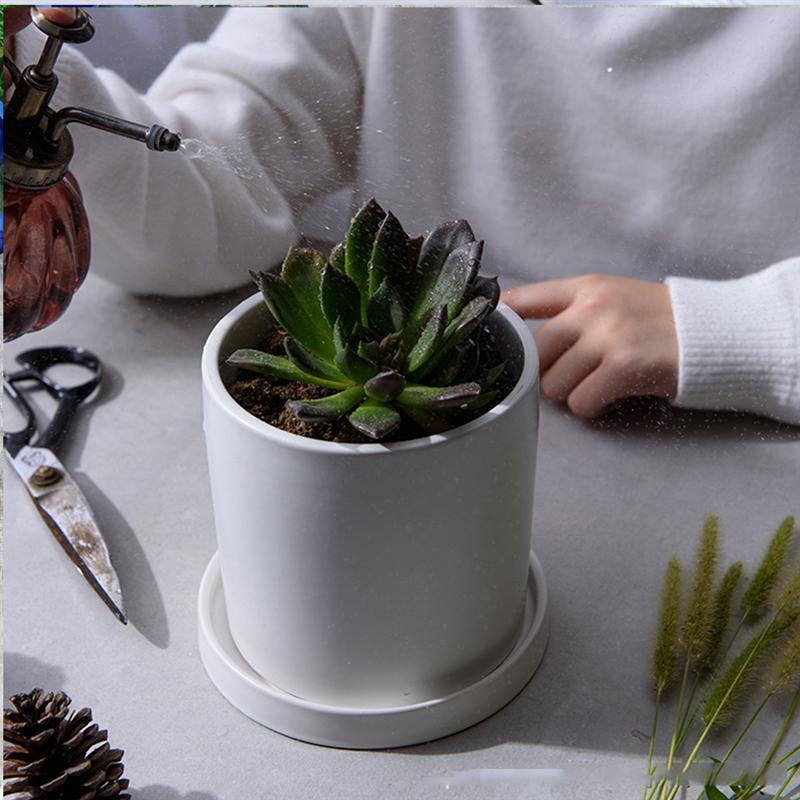 1 set mini keramische potten kleine vlezige potten bloempotten tuindecoraties buitendecoratie met bord voor thuis tuin