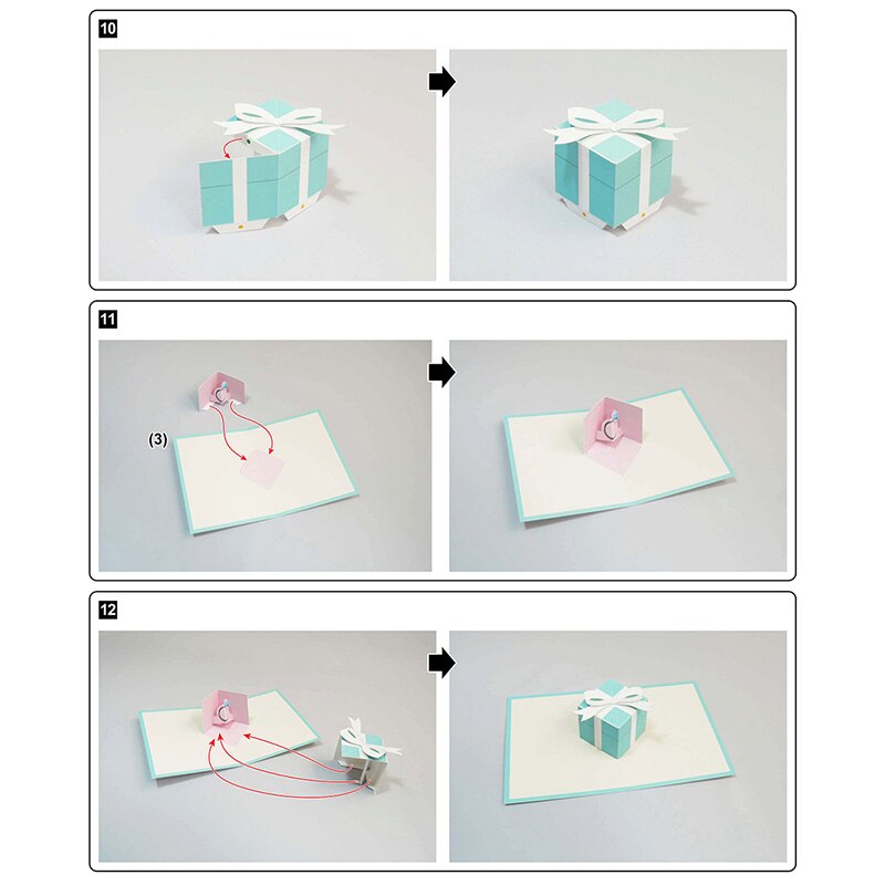 DIY Pop-up Card Box,Handmade 3D Anniversary Greeting Card Paper Model,Postcard Invitation Papercraft,Craft Toy ER-095