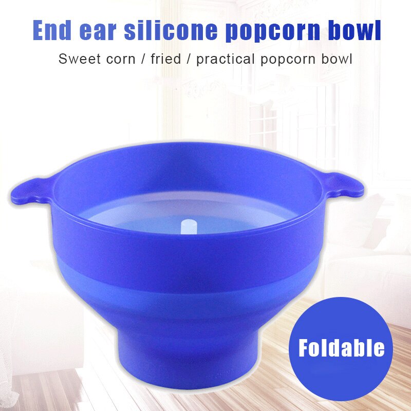 Good Healt Silicone Microwave Popcorn Popper with Lid Home Microwave Popcorn Makers with Handle Collapsible Popcorn Bowl