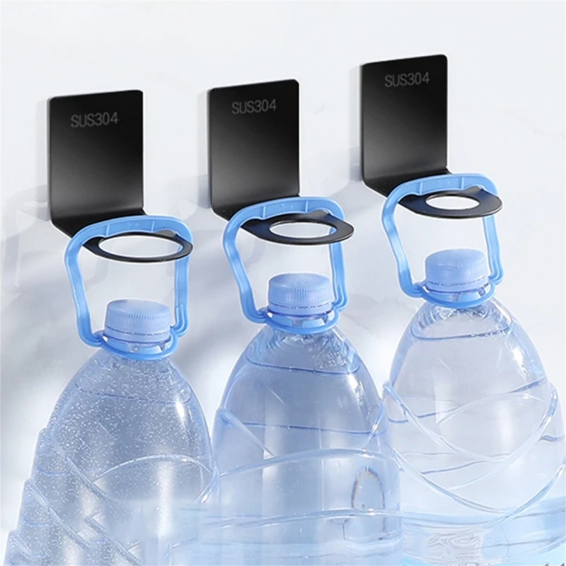 Estante para botellas Gel ducha, colgador colgante pared sin taladro, soporte pegamento, soporte para botella y