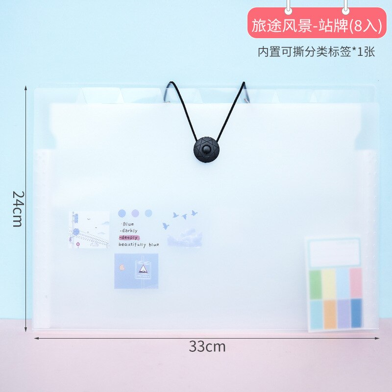 A4 Organ Pack Multilayer Folder PP Storage Bag Student Test Paper Clip Classification File Holder Pen Box Office Information Bag: ZhanPai