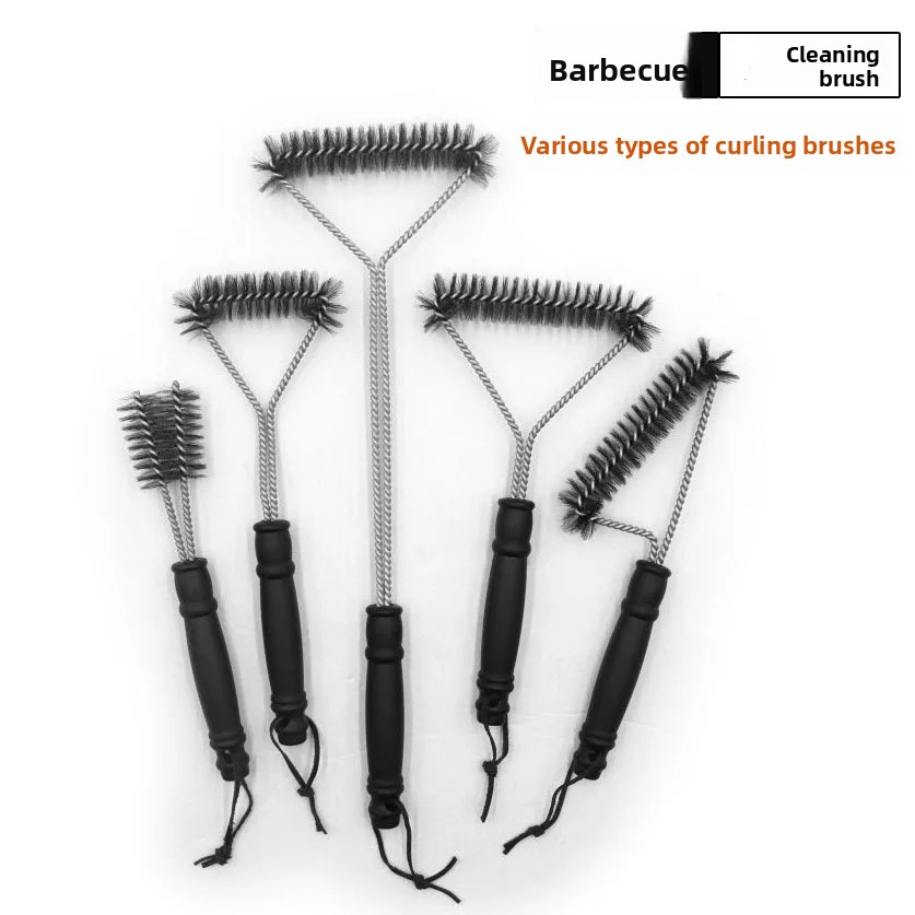 Outdoor BBQ Cleaning Brush Steel Wire Grill Cleaner Tool for Barbecue Grill Oven Mesh Cleaning Brush Kitchen Home Goods
