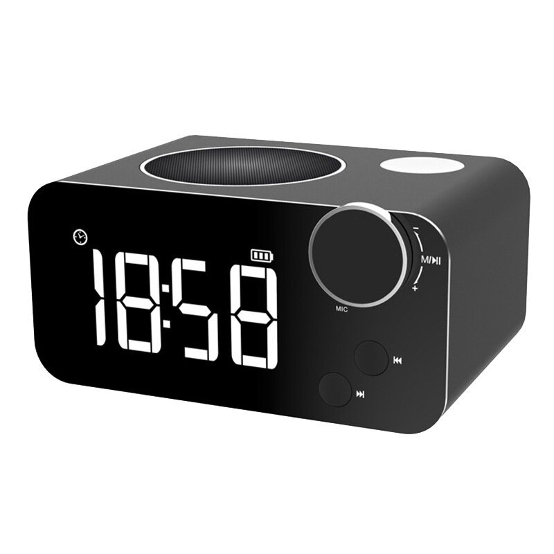 Bedside Bluetooth Speaker Mirror Alarm Clock Wireless Bluetooth Speaker Wireless Bluetooth Radio Speaker: Default Title