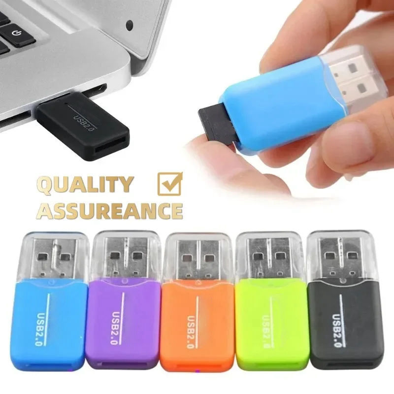 Lector de tarjetas SIM de memoria Mini USB 2,0 TF portátil, adaptador T-Flash de alta velocidad para PC, portátil, ordenador portátil, altavoz para vehículo