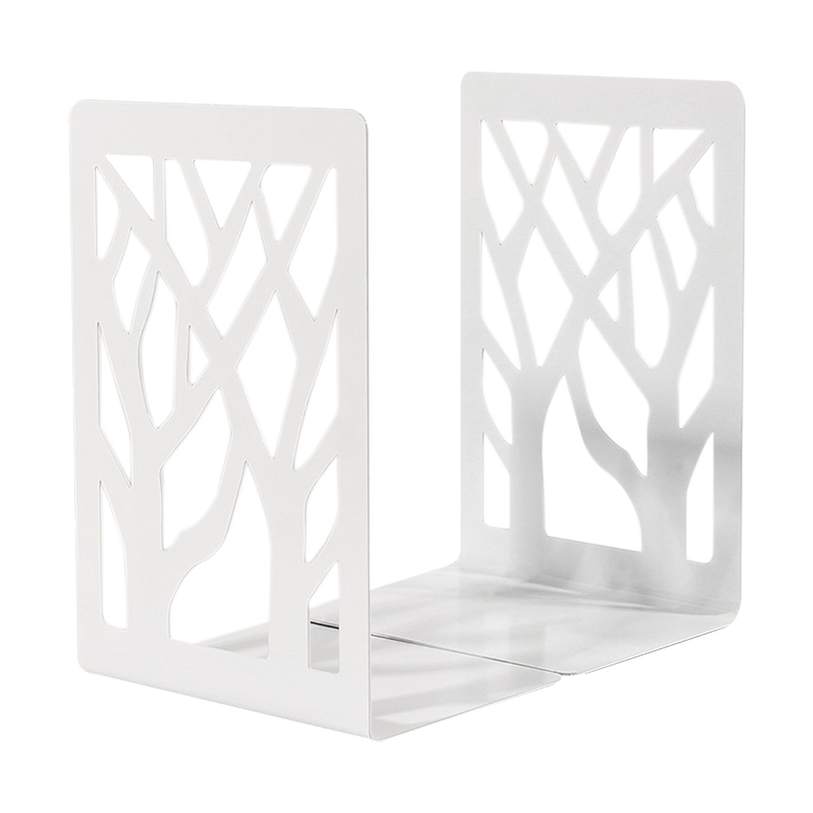 Book Ends Tree Shaped Non-Skip Metal Book Shelf for Office Home Book Ends Tree Shaped Non-Skip Metal Book Shelf for Office Home: White