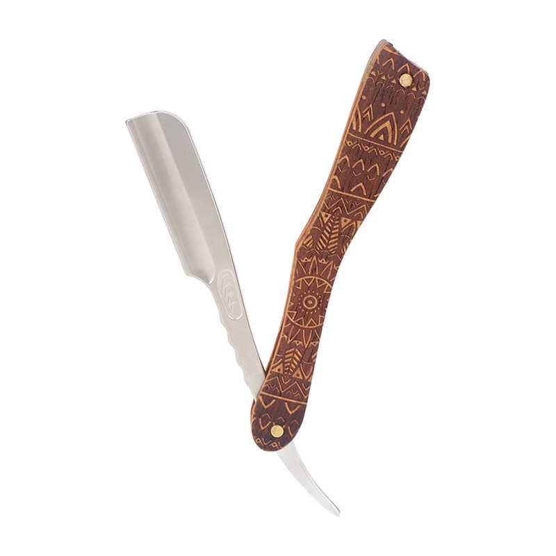 Wood Handle Shaver Rustproof Redwood Manual Razor for Personal Barber