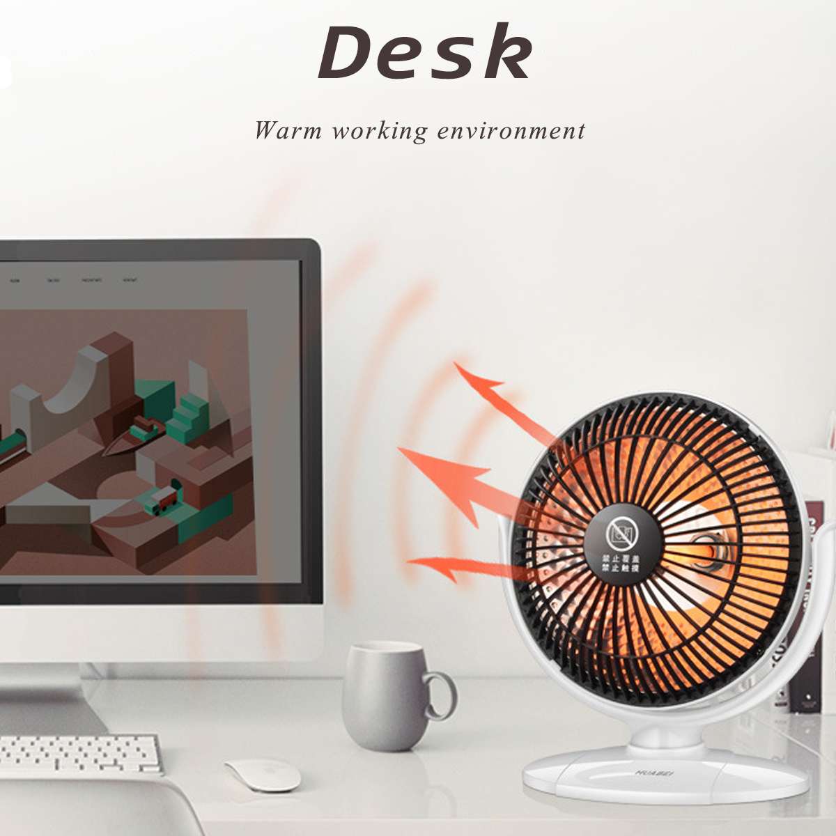 220V 200W Mini Portable Electric Heater Desktop Heating Warm Air Fan Home Office Air Heater Bathroom Radiator Warmer Fan Heater