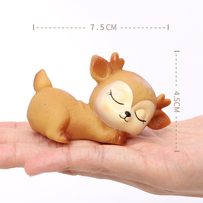 6 Styles Deer Figurines Toys Home Decor Resin Ornament Cake Topper Party Desktop Decoration for Birthday